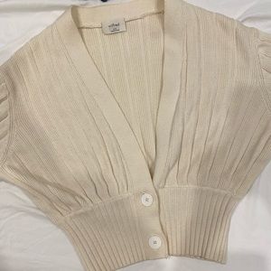 WILFRED PLUNGE / THAIS CARDIGAN SWEATER WHITE SIZE XSS